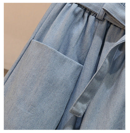 Plus Size Women's Loose And Slim Stitching Chiffon Top Suit