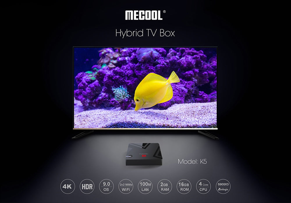 Mecool K5 Amlogic S905X3 Android 9.0 DVB-S2 DVB-T2 DVB-C