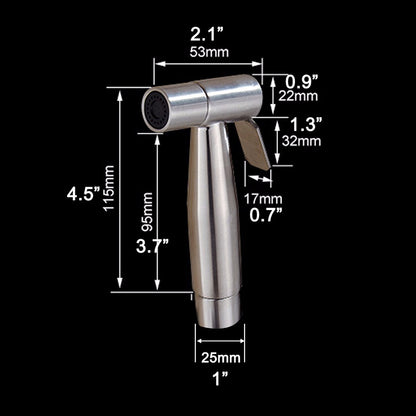 Free shipping SUS304 Stainless Steel Nickle Bathroom Handheld Bidet Shattaf Sprayer Transforms Toilet Into Spray BidetVaporizer
