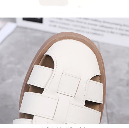 Fashion Plus Size Toe Hollow Hollow Buckle Sandals