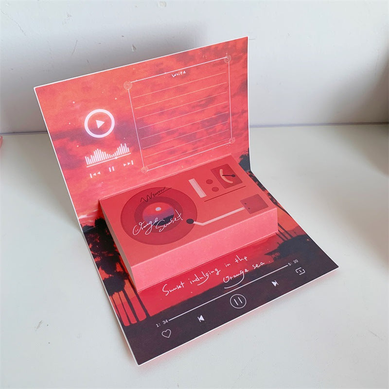 Phonograph Birthday Gift Creative Stereoscopic Greeting Cards