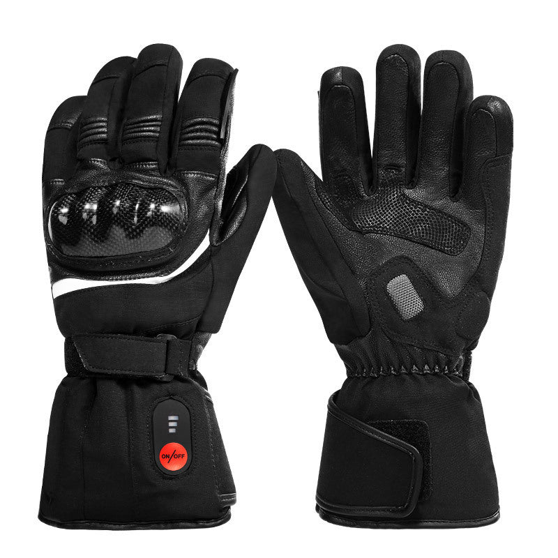 Autumn And Winter Warm Motorcycle Riding Gloves Lithium Battery Heating
