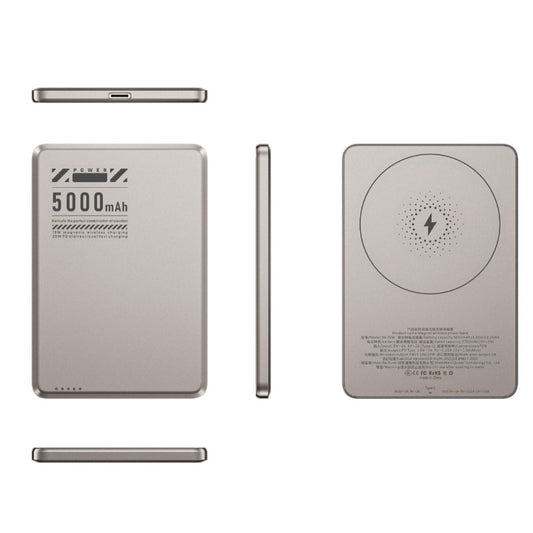 Aluminum Alloy Ultra-thin Double Pop-up Window Creative Magnetic Fast Charging Small Light Power Digital Display Mobile Power Supply