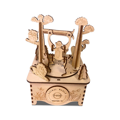 Creative Gift Holiday Animal Paradise Music Box Wooden