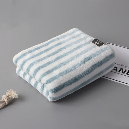 Fashion Coral Fleece Striped Towel Absorbent