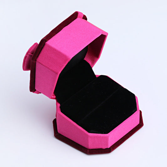 Bowknot Necklace Couple Ring Gift Box