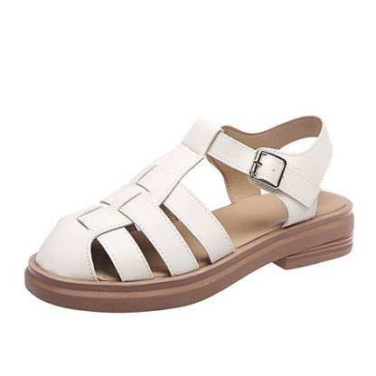 Fashion Plus Size Toe Hollow Hollow Buckle Sandals