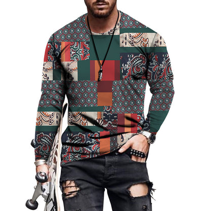 New Product Digital Printing Men's Long Sleeved T Shirt