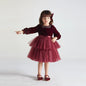 European And American Long-sleeved Velvet Little Girl Fashionable Dress