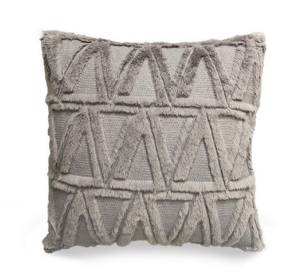 Plush Solid Color Sofa Pillowcase Living Room Cushion