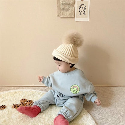 Children's Sweater Set Pullover Top Pants Casual Fashion Sportswear