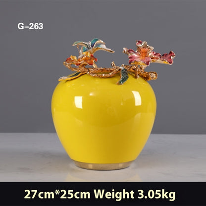 Light Luxury Enamel Vase American Living Room Desktop Ceramic