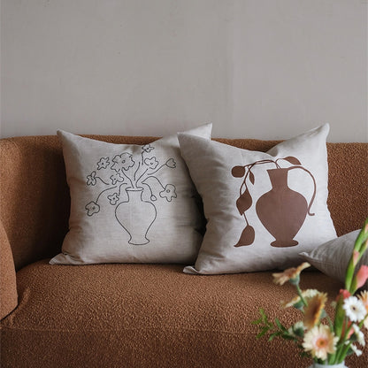 Linen Embroidery Removable And Washable Sofa Living Room Pillow