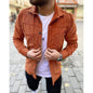 Casual Solid Color Corduroy Plus Size Autumn Lapel Shirt Jacket