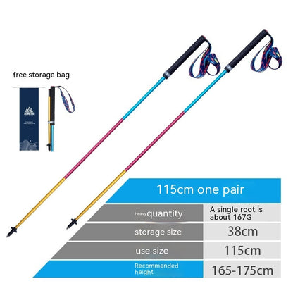Off Road Folding Outdoor Carbon Cane Aluminum Alloy Straight Shank Hiking Cane