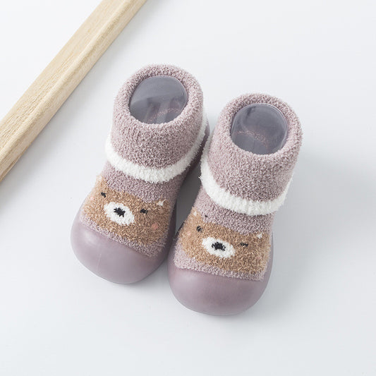 Cartoon Print Cute Cuff Thick Children's Floor Socks