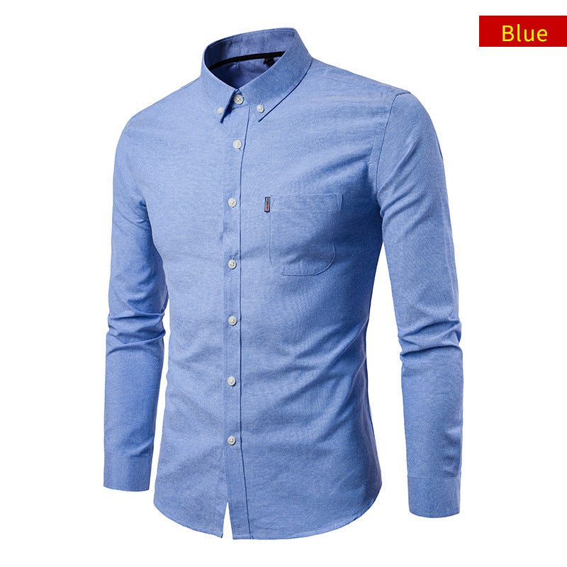 NAVY BLUE  New All Season Plus Size Oxford Shirt Men's long sleeve Shirt