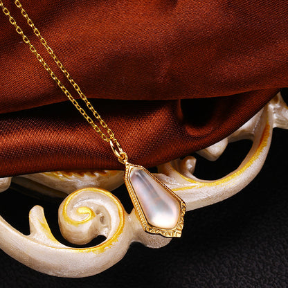 925 Silver Relief Tianhe Stone Double-sided Pendant