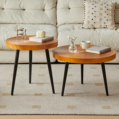 Japanese-style Creative Solid Wood Growth-Ring Coffee Table For The Living Room