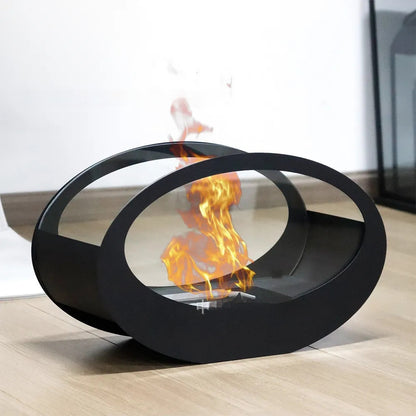 Oval Desktop Fireplace Ethanol Burning Atmosphere Decoration Outdoor Portable Alcohol Stove