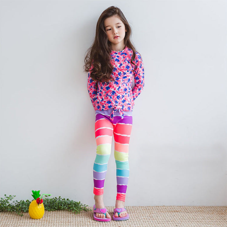 Split Children's Swimsuit Long Sleeve Trousers Sun Protection