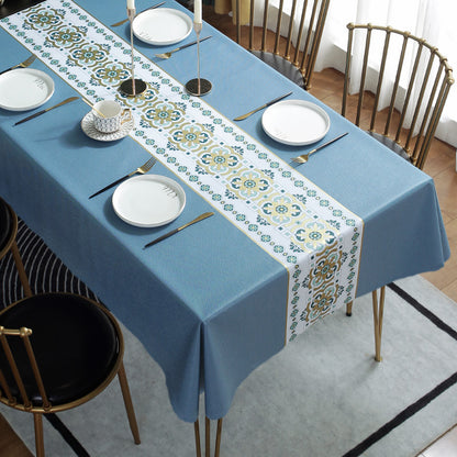 Printed Check Thickened Round Table Wash Free