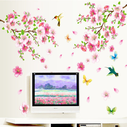 Branch Bird Living Room Glass TV Background Sticker