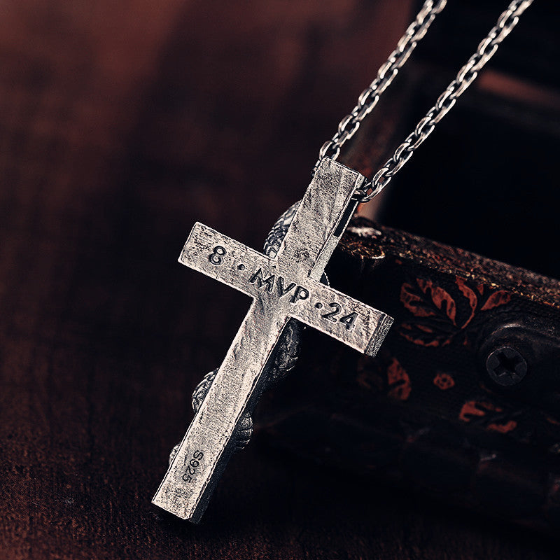 S925 Silver Personalized Hip Hop Men's Cross Necklace