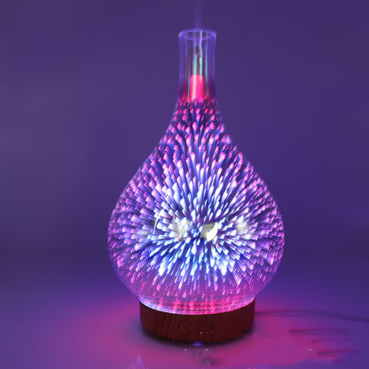 3D Glass Colorful Vase Humidifier Household