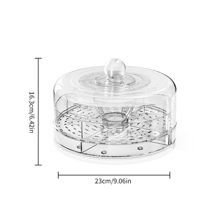 Outdoor Iced 4-compartment Multifunctional Crisper Rotating Storage Tray