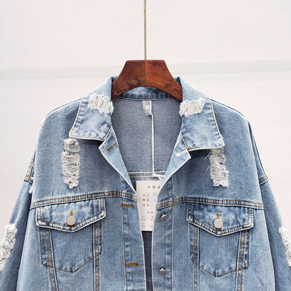 Women's Plus Size Short Jacket Denim Jacket