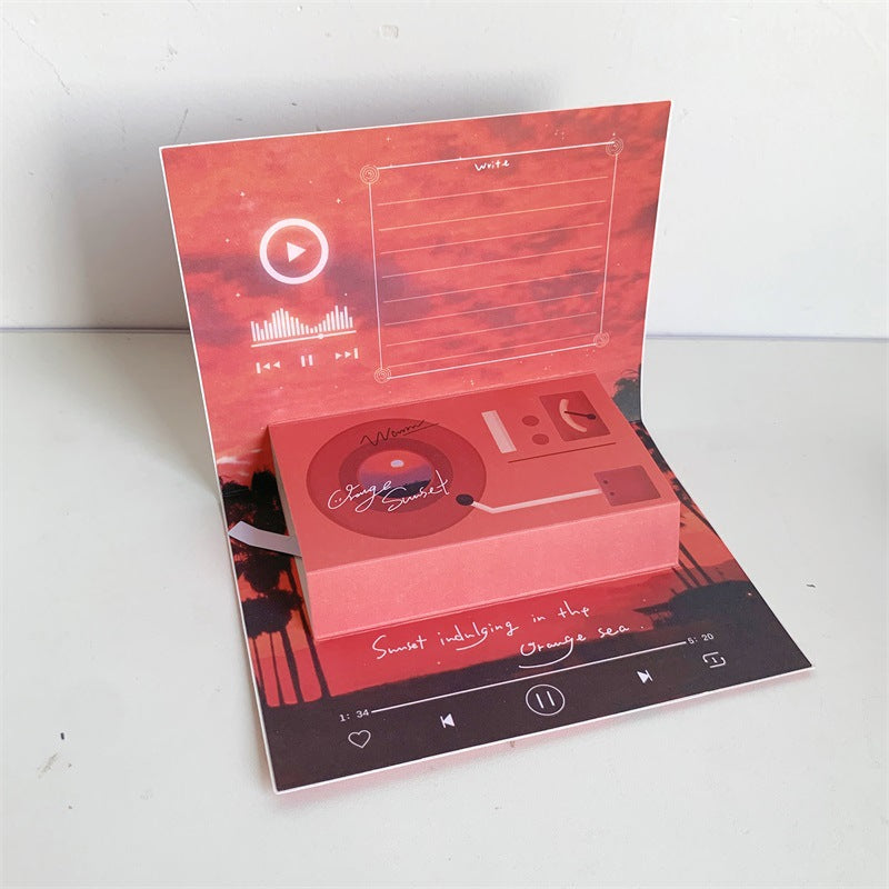 Phonograph Birthday Gift Creative Stereoscopic Greeting Cards
