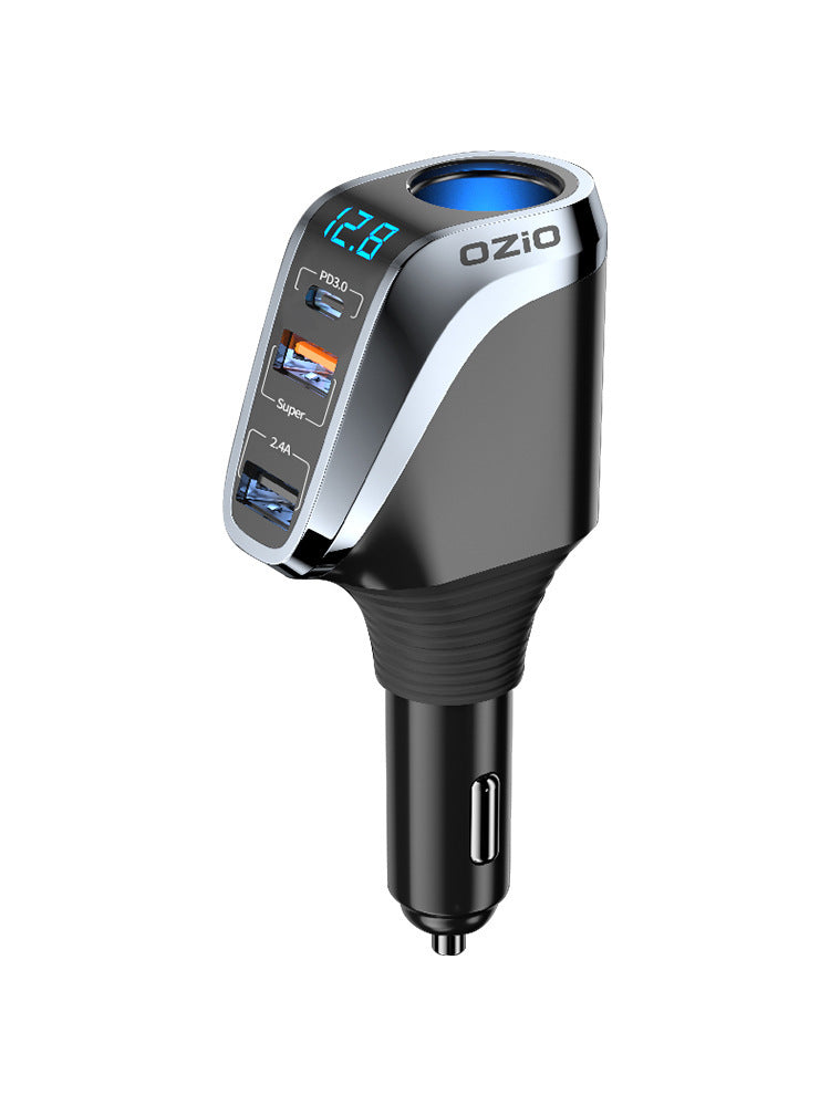 On Board Charger With Three Conversion Plugs For Cigarette Lighter