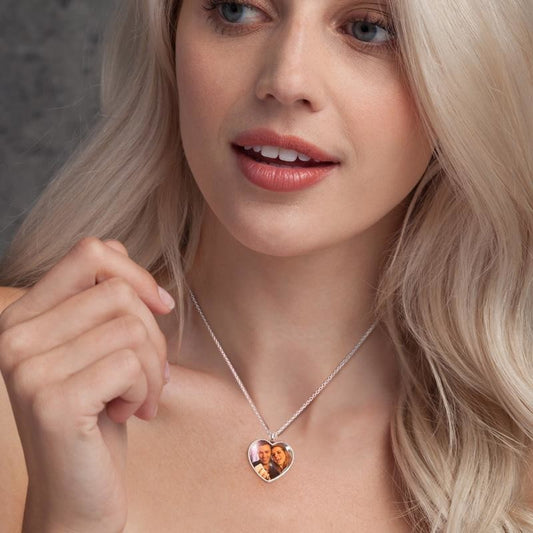 Heart Shaped Photo Engraving DIY Engraving Personalized Necklace