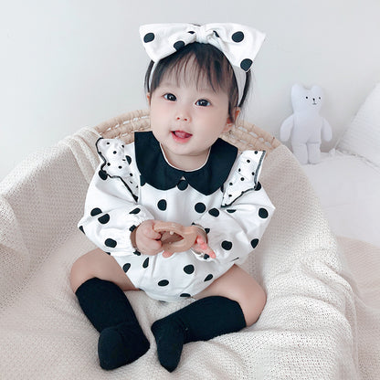 Infant Children's One-piece Clothes Polka Dot Short Sleeve