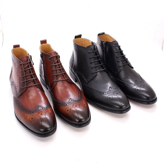 Men's Side Zipper Leather Martin Boots