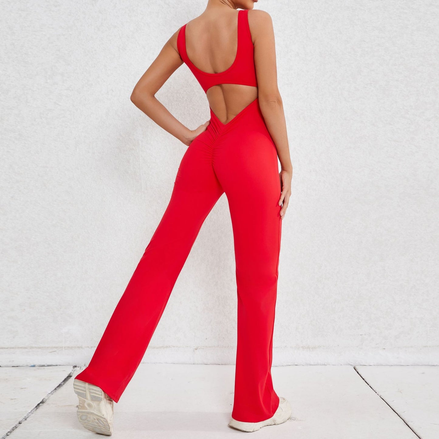 Hollow-out Beauty Back Sports Workout Clothes Jumpsuit