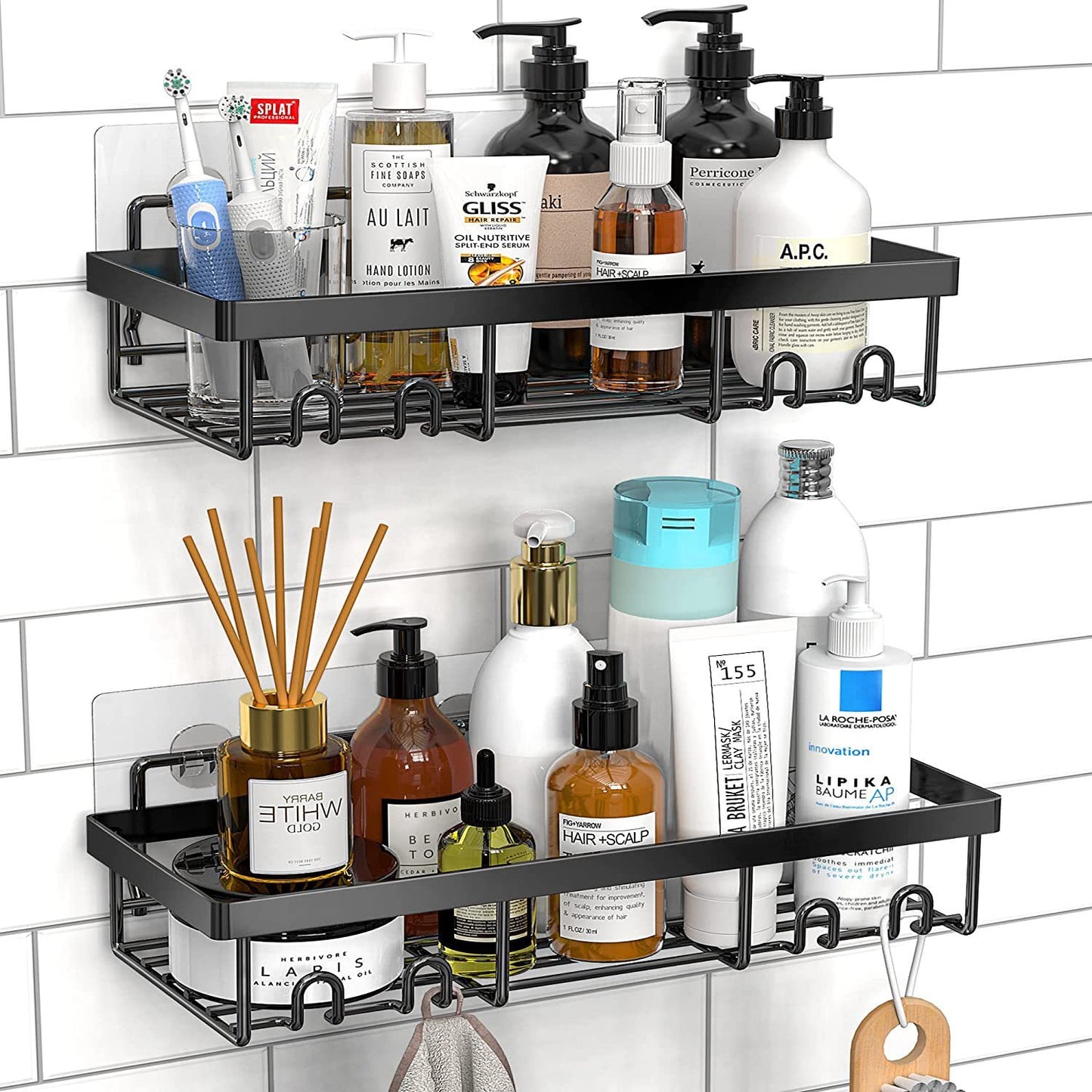 Punch-free Household Toilet Iron Toiletries Wall Storage Shelf
