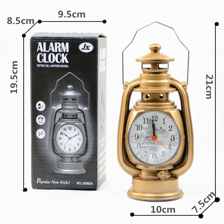 Creative Retro Table Oil Lamp Alarm Clock