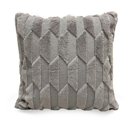 Plush Solid Color Sofa Pillowcase Living Room Cushion