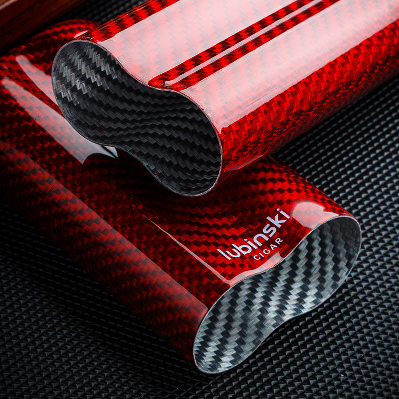 Two-pack Of Carbon Fiber Portable Cigar Tubes Gift Box