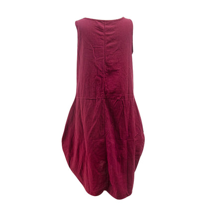 Plus Size Casual Solid Color Sleeveless Pocket Dress