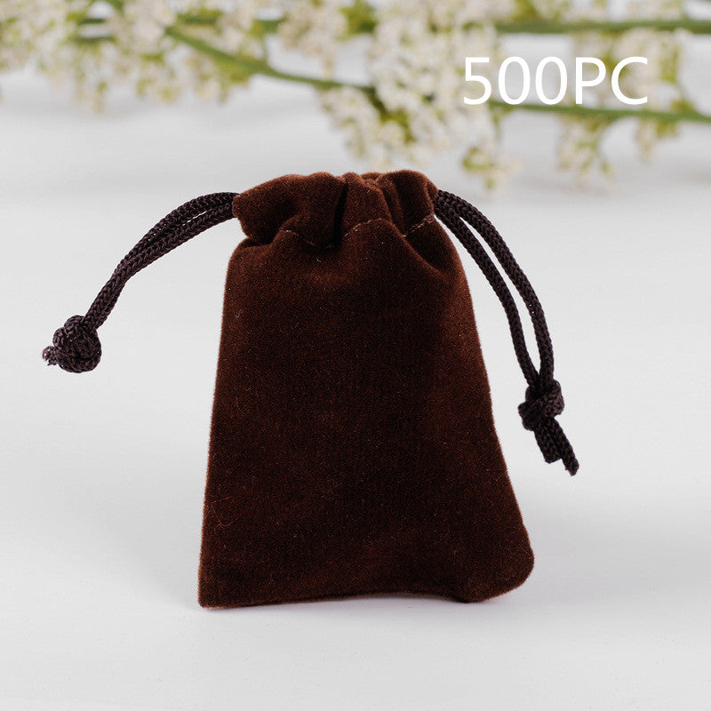 Flannel Drawstring Jewelry Solid Drawstring Pocket