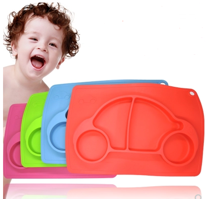 Small model silicone integrated placemat plate plate baby infant food supplement box baby baby silicone plate