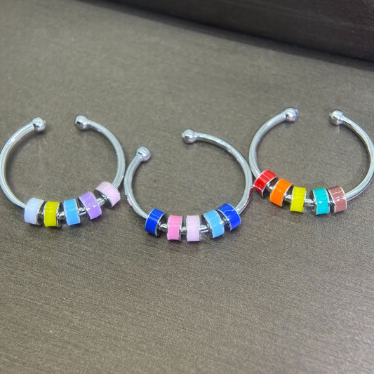 Rotating Enamel Fingertip Stress Relief Ring