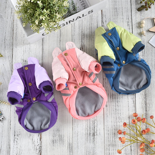 Puppy Reflective Strip Stitching Jacket Clothing
