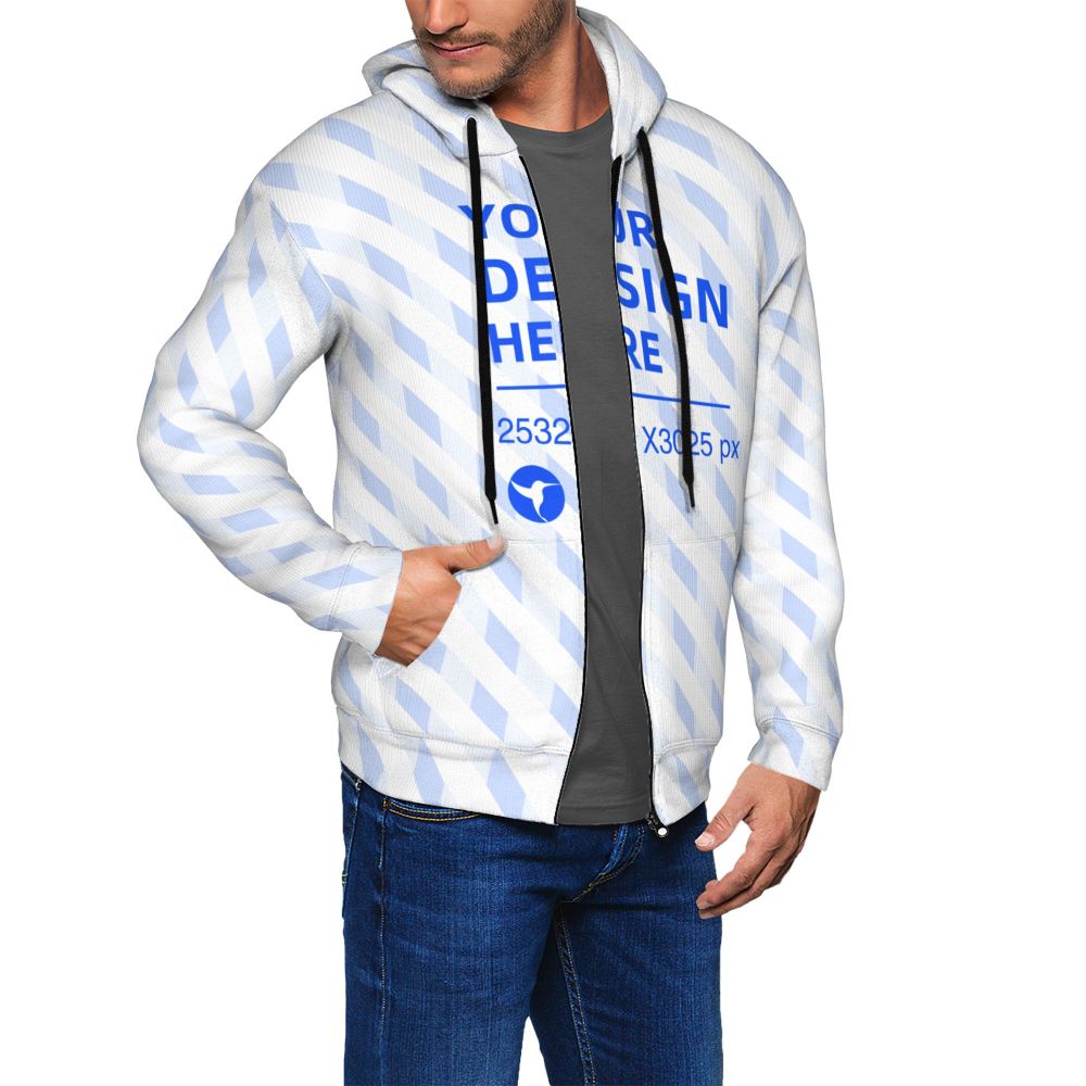 Create Your Own Fashion Versatile Men's Hooded Zip Cardigan