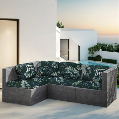 New Rainforest Leaf Sofa Seat Cover Solid Color Stretch Dustproof Printed Sofa Cover