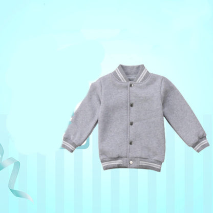 CHILDREN'S THICK COAT GREY LETTERS RIGHT HEART TOP