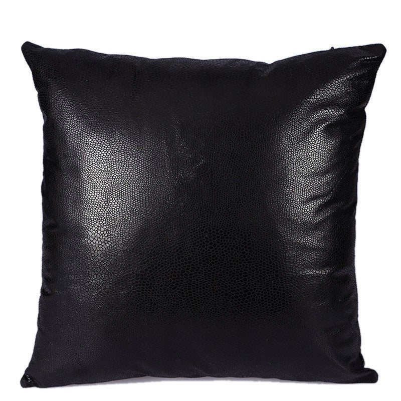 Retro Leather Sofa Pillowcase Cover With Gilded Backrest Cushion